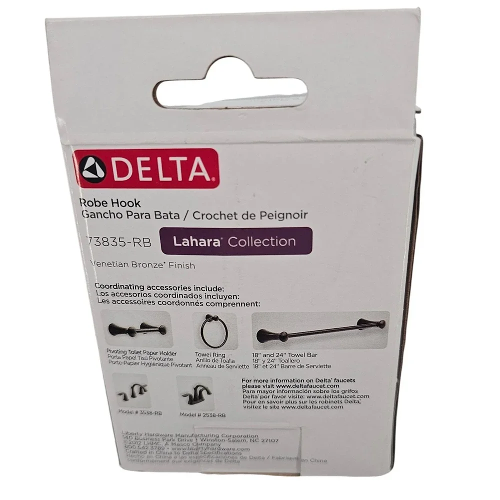 Delta Lahara Robe Hook Venetian Bronze 73835-RB Single‎ Bathroom Wall Hook NEW
